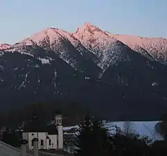 The Härmelekopf and Reither Spitze in winter