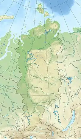 Map showing the location of Academy of Sciences Glacier