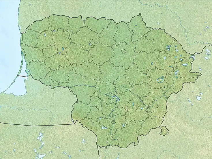 Map showing the location of Biržai Regional Park