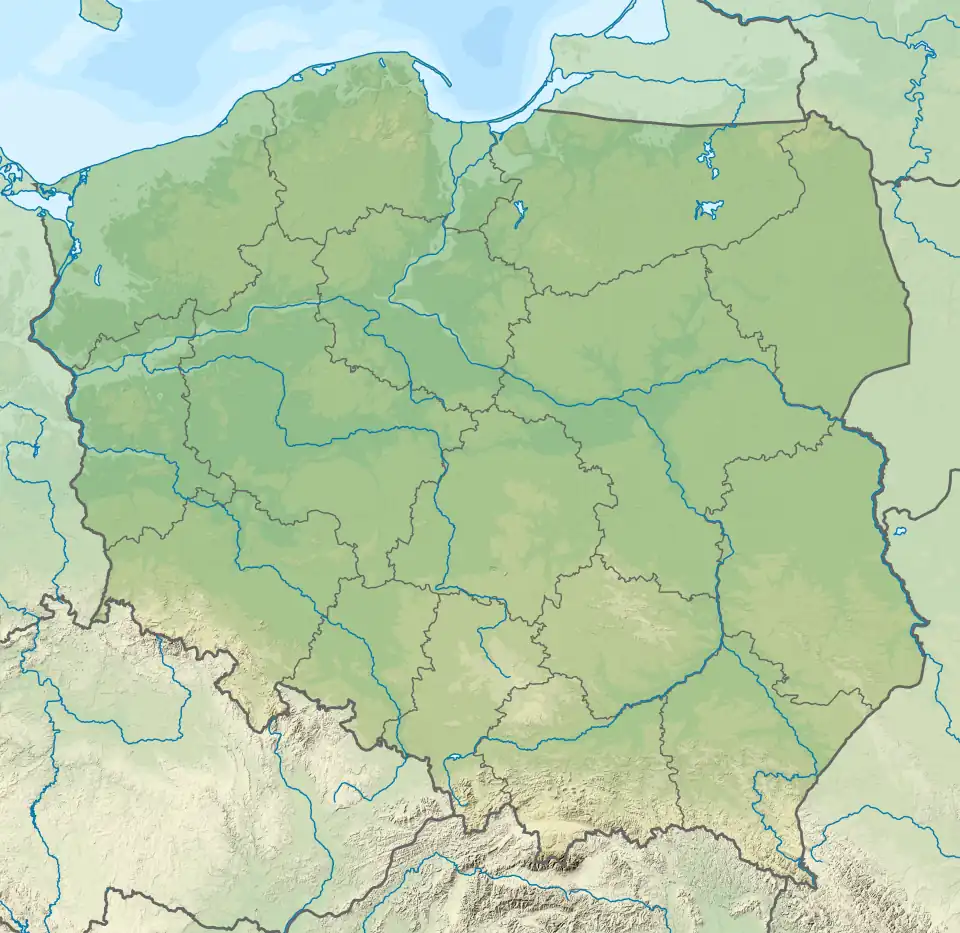 Map showing the location of Solska Forest