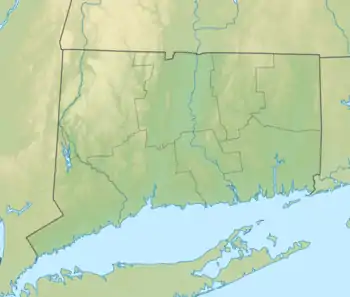 Location of Lake Gaillard in Connecticut, USA.