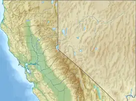 Relief map with a marker indicating the location of Fort Bragg