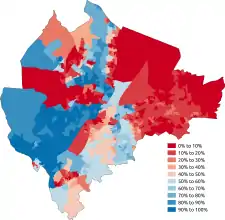 Percentage who were Catholic or brought up Catholic