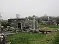 The remains of Kiltacky Church amidst the graveyard