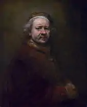 Self-Portrait at the Age of 63 - Dated 1669, the year he died, though he looks much older in other portraits. National Gallery, London.