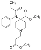 Chemical structure of remifentanil.