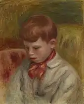 Painted bust portrait of Jean Renoir as a young boy