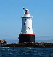 The Sakonnet Light Station was built in 1885 and renovated in 2012.  It sits on a rock in the Sakonnet River off of Sakonnet Point