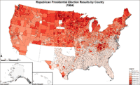 Map of Republican presidential election results by county