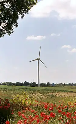 Vestas V29 wind turbine at Beaufort Court, Kings Langley, UK