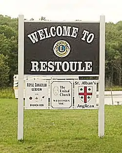 Restoule welcome sign