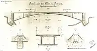 Construction drawing of the first Tavansa Bridge