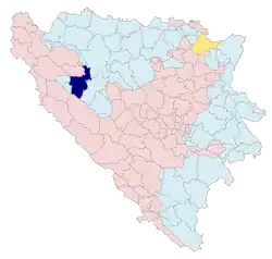 Location of Ribnik, Republika Srpska within Bosnia and Herzegovina