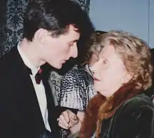 Eliane Richepin after a concert by one of her students at Salle Gaveau in Paris (1989)