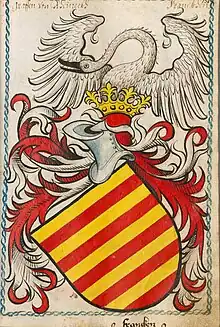 Coat of arms of the Counts of Rieneck, from the Scheiblersches Wappenbuch