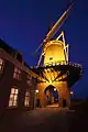 The other windmill in Wijk bij Duurstede, by night