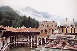 Colour photo of the Rila Monastery