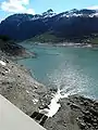 Ringedalsvatnet seen from the dam. Water is pumped into the reservoir from Skjeggedal Pumping Station