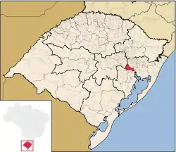 Location in Rio Grande do Sul