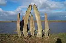 Seat, made in 1996, on the west bank of the Parrett Estuary, a mile from the village of Combwich