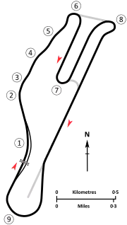 Riverside International Raceway after the 1969 redesign of the track.