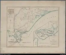 Map of Gippsland showing the stations occupied by the squatters