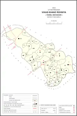 Map showing Mawai (#190) in Rohaniya CD block