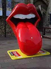 Model of the logo outside Cardiff Castle, Wales, during the No Filter Tour