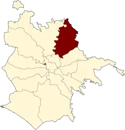 location of the municipio within the municipality of Rome.