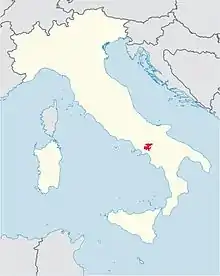 Locator map, diocese of Benevento