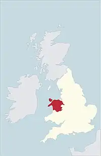 Location within England and Wales