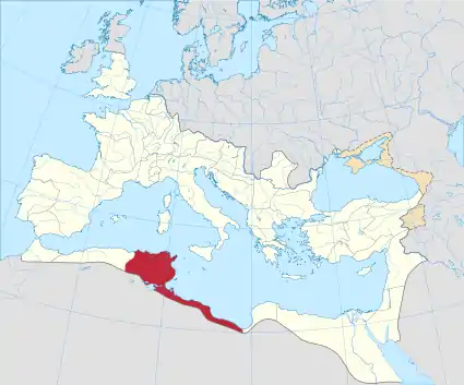 map of Roman Empire showing North Africa 125 AD