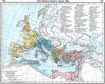 Western and Eastern Roman Empires 395