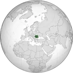 Location of Romania