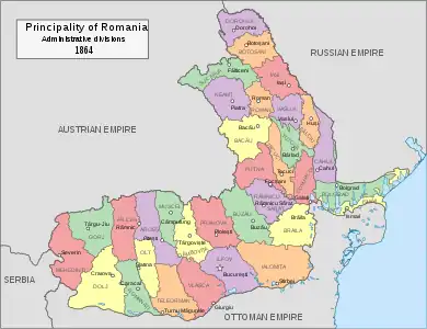 Cahul County as part of the Principality of Romania (1864–1878)