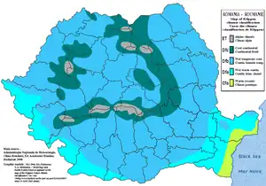 Image 10Romania map of Köppen climate classification, according with Clima României from the Administrația Națională de Meteorologie, Bucharest 2008 (from Geography of Romania)