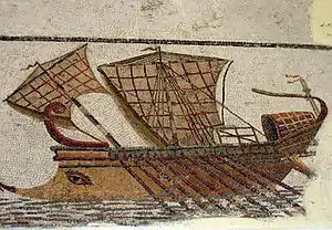 Image 16A mosaic of a Roman trireme in Tunisia (from Piracy)