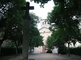 The church and cross in Rosières