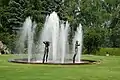 Milles Square with four female figures from the Orpheus group by Carl Milles