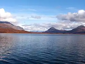 Image 27Round Tangle Lake, one of the Tangle Lakes, 2,864 feet (873 m) above sea level in interior Alaska (from Lake)