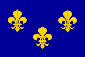 The Royal Banner of France or "Bourbon Flag". The House of Bourbon ruled France from 1589 to 1792 and again from 1815 to 1848.