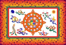 Royal Flag of Sikkim 1877–1975.