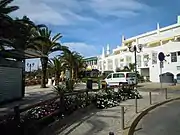 Part of the Commercial area on the Rua Ramalho Ortigao behind the middle section of Praia da Oura.