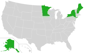 Cloudberry distribution in US, Map