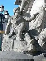 Detail from the war memorial at Rue