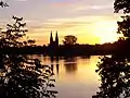 Ruppiner Lake with monastery church towers