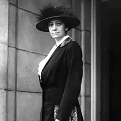 Portrait of Ruth Hanna McCormick in 1920, wearing a coat and hat