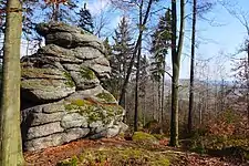 Rock formation on the valley slopes, near Jelenia Góra