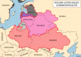 Image 13Outline of the Polish–Lithuanian Commonwealth (from History of Estonia)