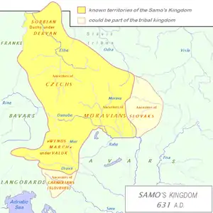 Image 3Slavic settlement in 631 under the Slavic King Samo. (from History of Slovenia)